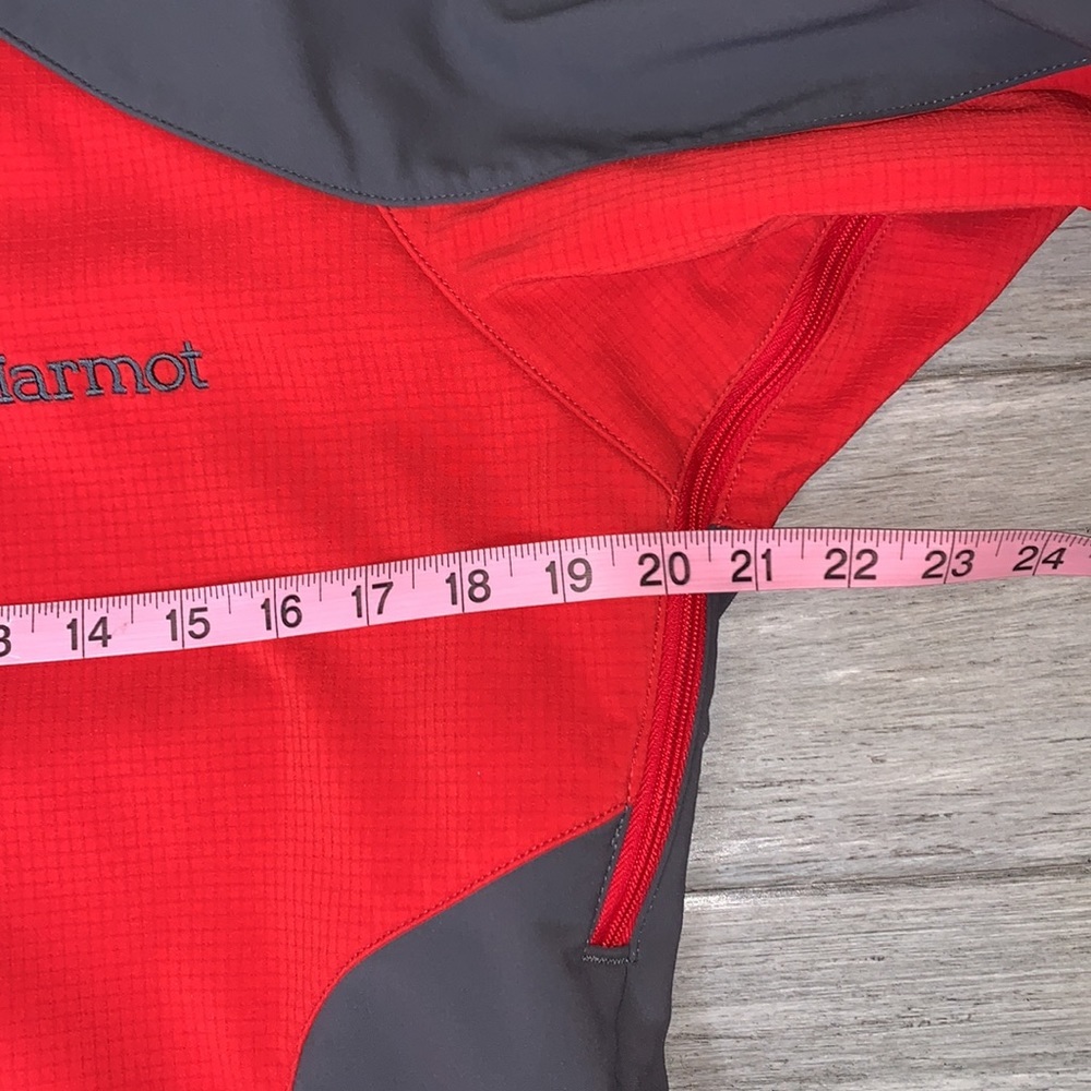 Marmot Wind Blocker Soft Shell Red/Grey Jacket Sz… - image 6